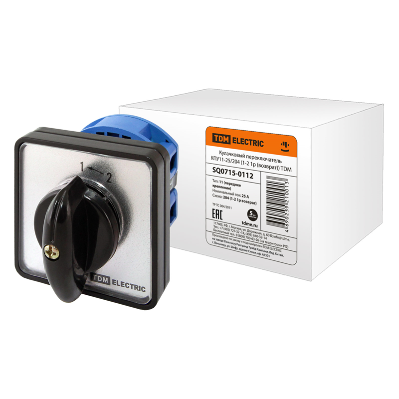 Кулачковый переключатель TDM ELECTRIC КПУ11-25/204 (1-2 1р (возврат))