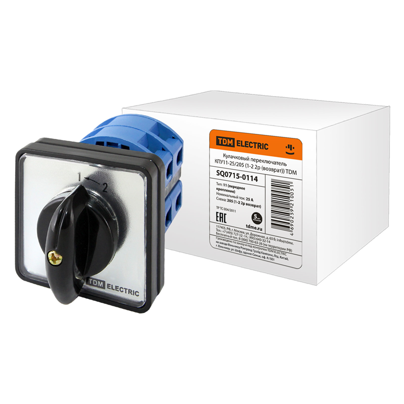 Кулачковый переключатель TDM ELECTRIC КПУ11-25/205 (1-2 2р (возврат))