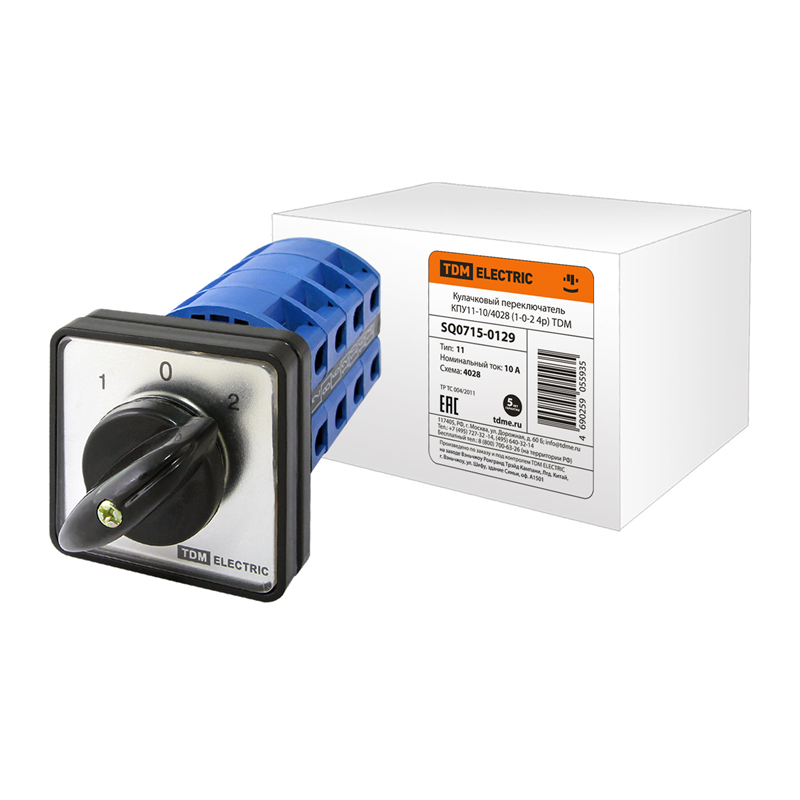 Кулачковый переключатель TDM ELECTRIC КПУ11-10/4028 (1-0-2 4р)