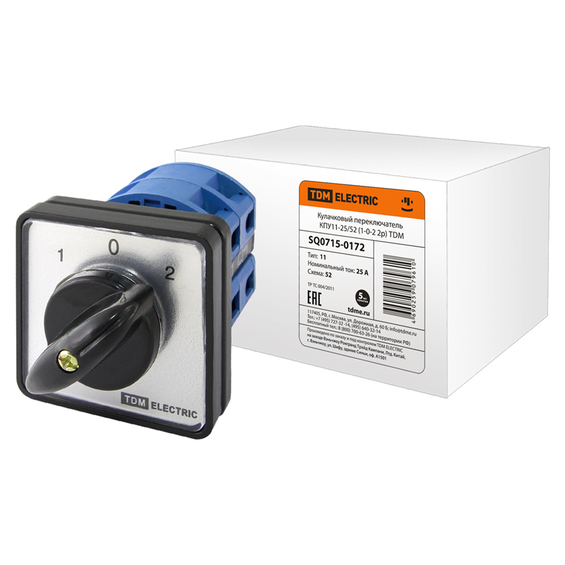 Кулачковый переключатель TDM ELECTRIC КПУ11-25/52 (1-0-2 2р)