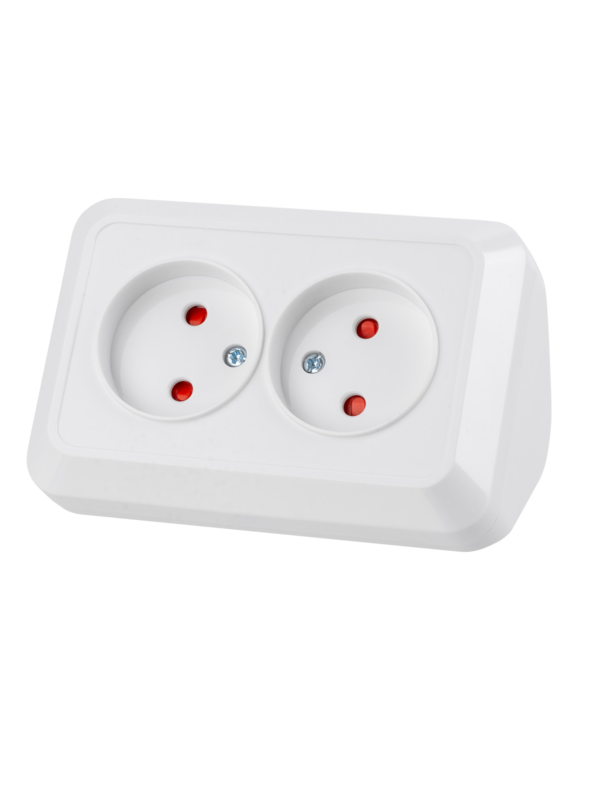 Розетка TDM ELECTRIC Ладога угловая двойная 2П открытой установки с з/ш IP20 250В 10А белая