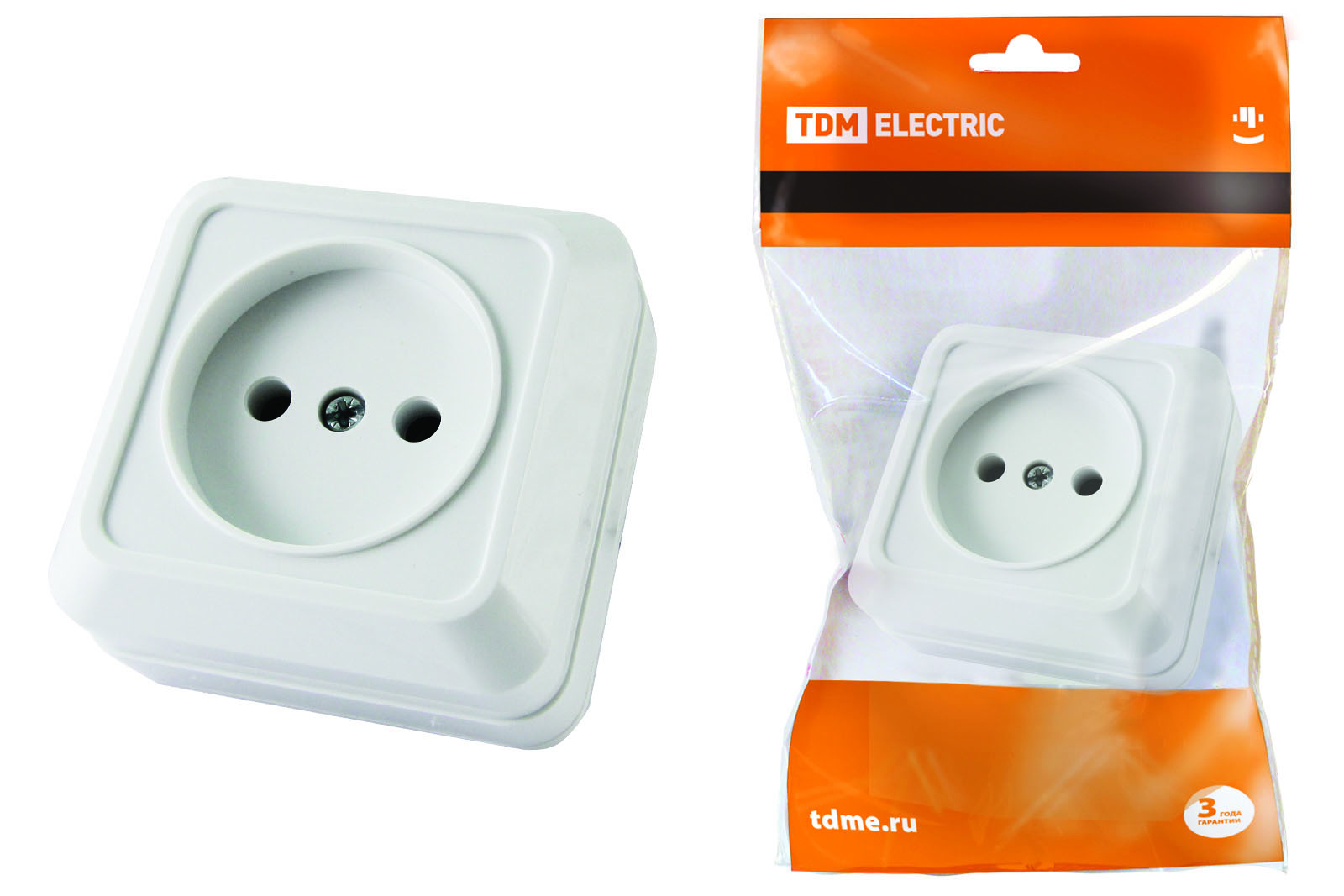 Розетка TDM ELECTRIC Ладога 2П открытой установки IP20 10А 250В (керамика) белая