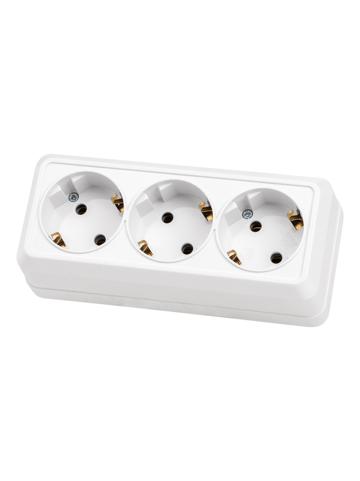 Розетка TDM ELECTRIC Ладога 3-х местная горизонтальная 2П+3 открытой установки IP20 16A белая