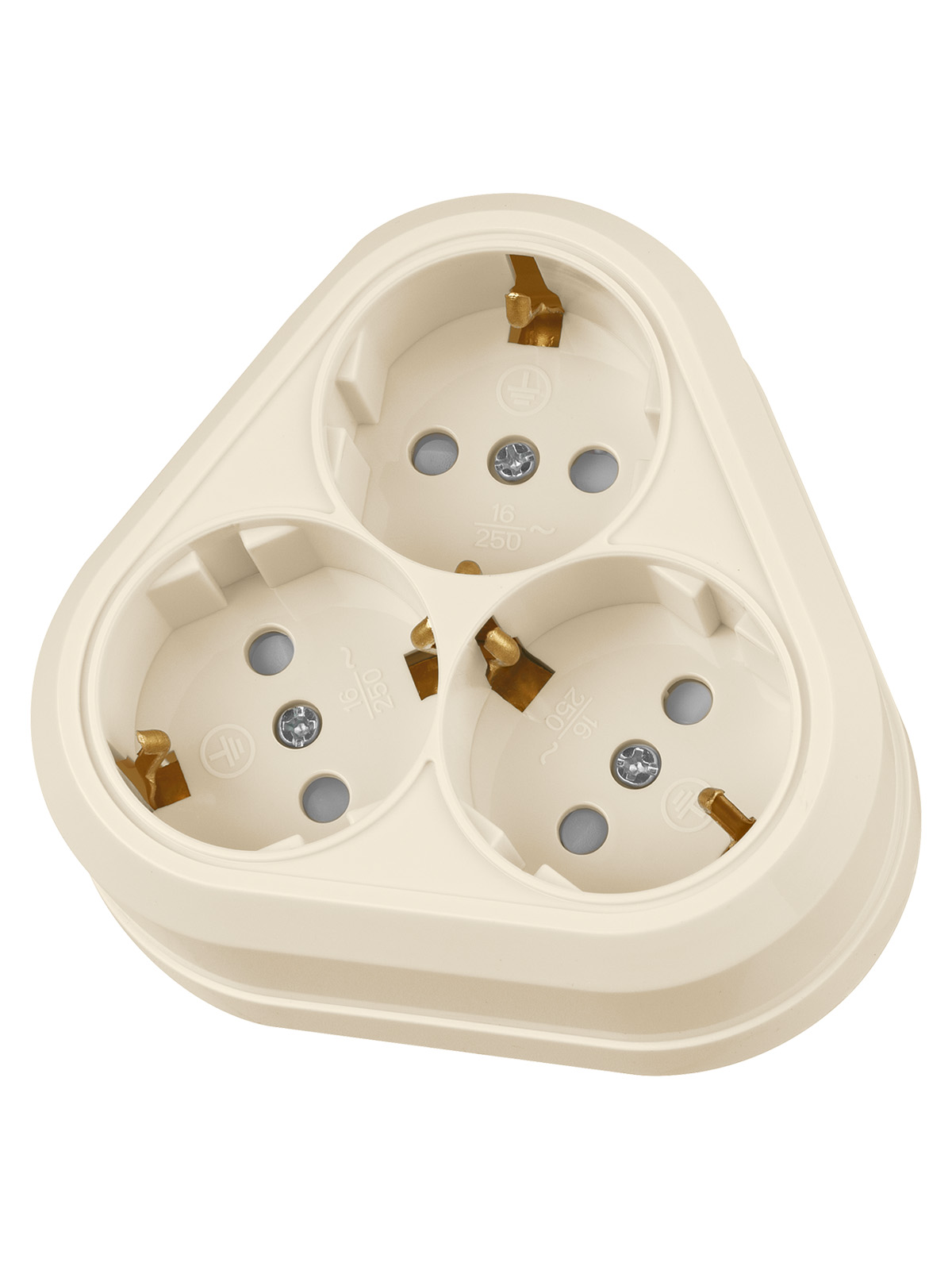 Розетка TDM ELECTRIC Ладога треугольная 2П+3 открытой установки IP20 16A с защитными шторками сл.кость купить с доставкой по РФ