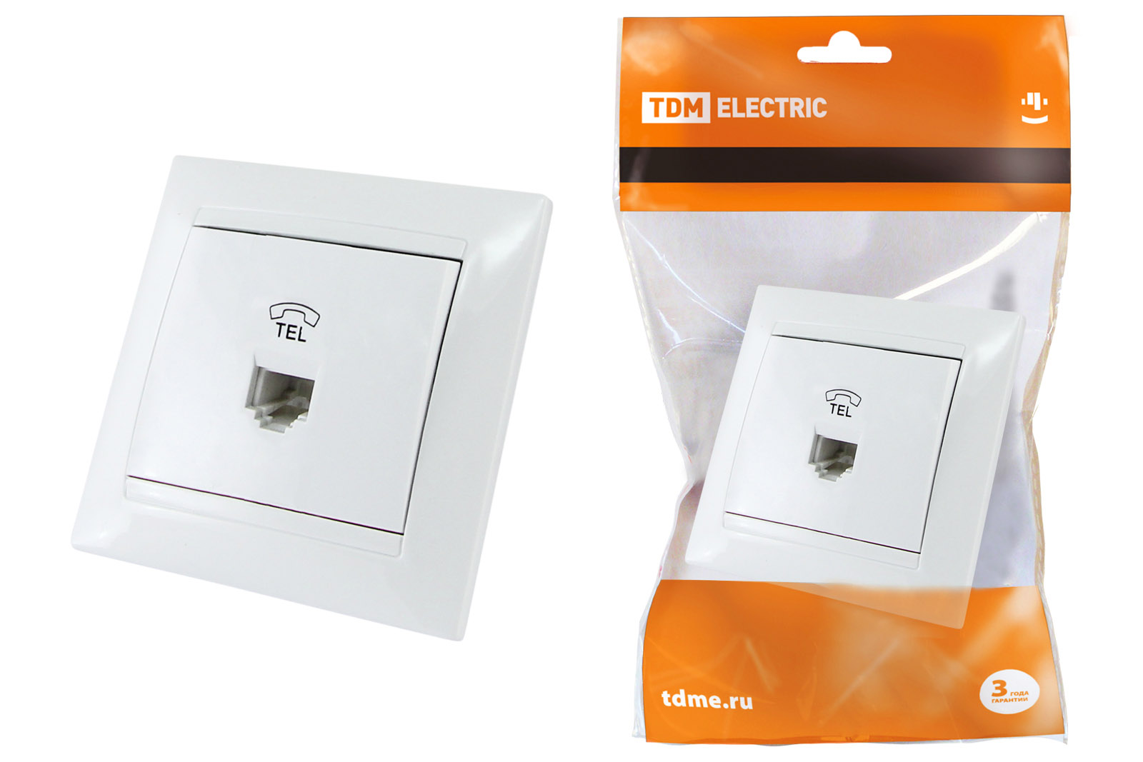Розетка TDM ELECTRIC Лама телефонная RJ11 белая