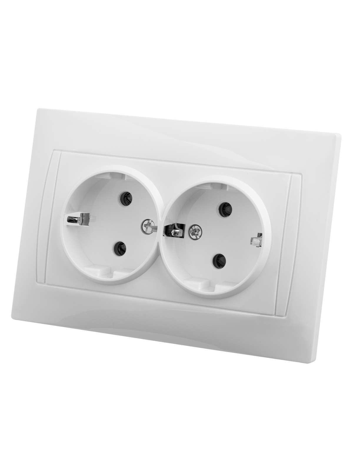 Розетка TDM ELECTRIC Лама двойная 2П+З 16А 250В белая
