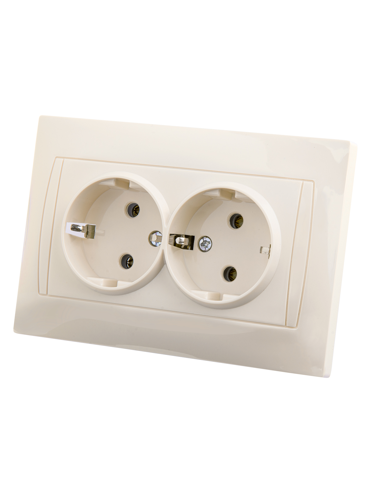Розетка TDM ELECTRIC Лама двойная 2П+З 16А 250В сл. кость