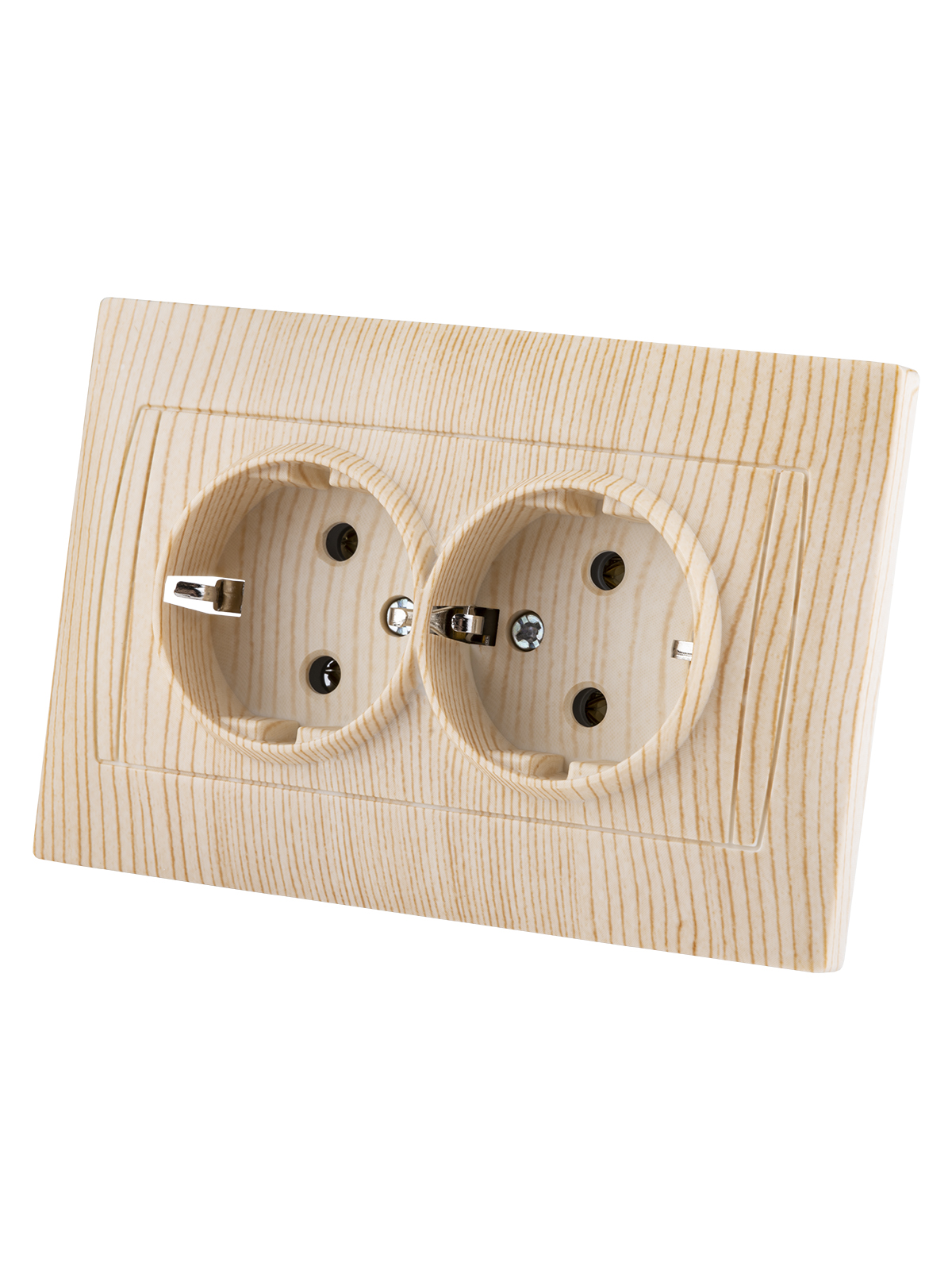 Розетка TDM ELECTRIC Лама двойная 2П+З 16А 250В сосна