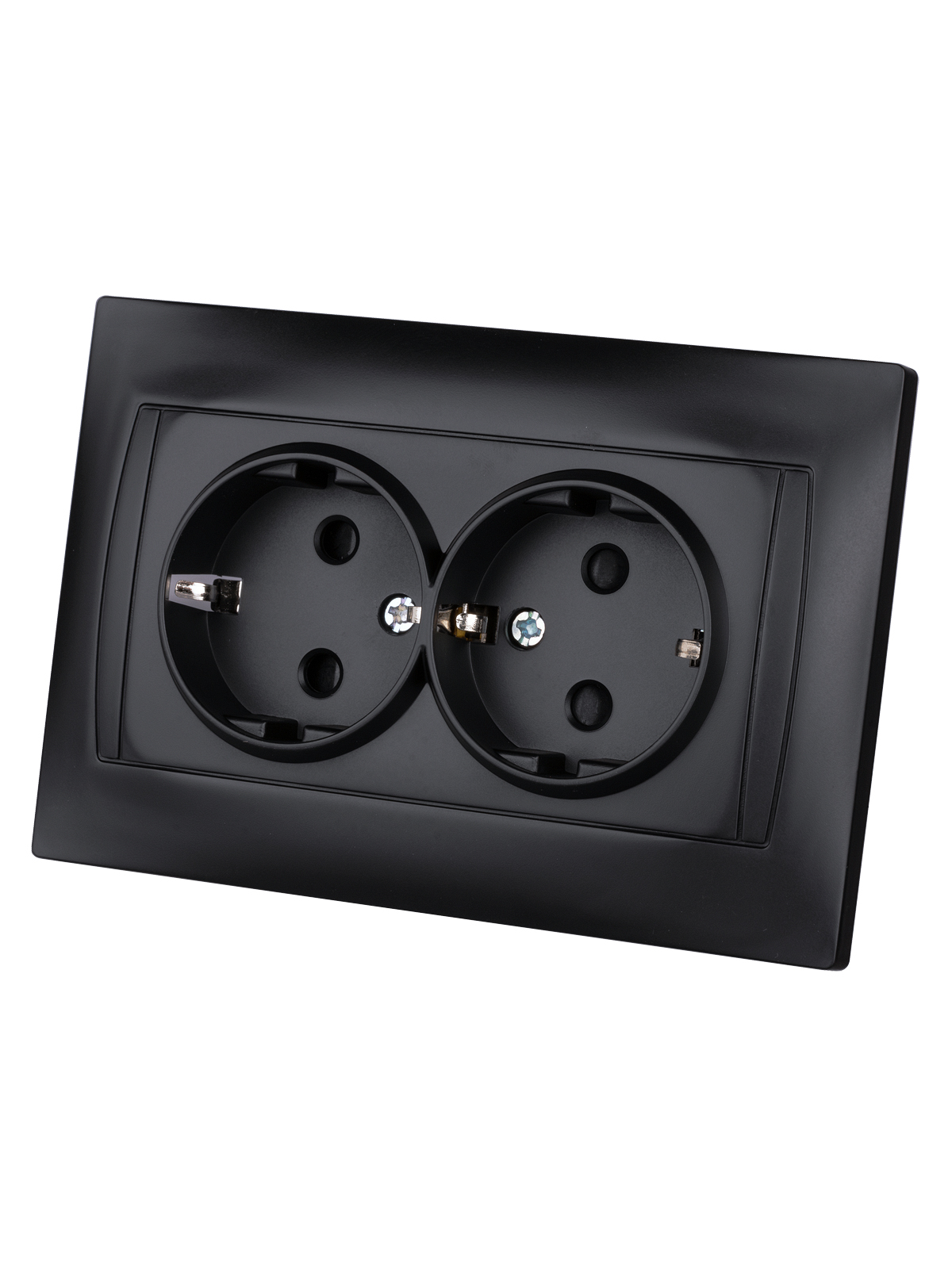 Розетка TDM ELECTRIC Лама двойная 2П+З 16А 250В с защ. шт. графит