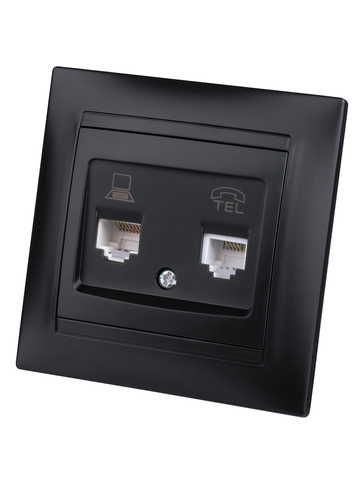 Розетка TDM ELECTRIC Лама телефонная RJ11 + компьютерная RJ45 графит