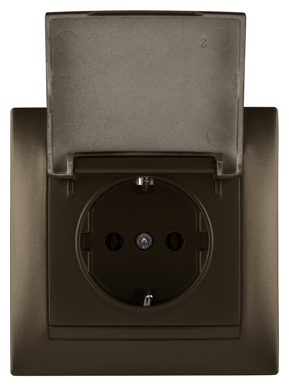 Розетка TDM ELECTRIC Лама 2П+З 16А 250В IP44 с крышкой бронза
