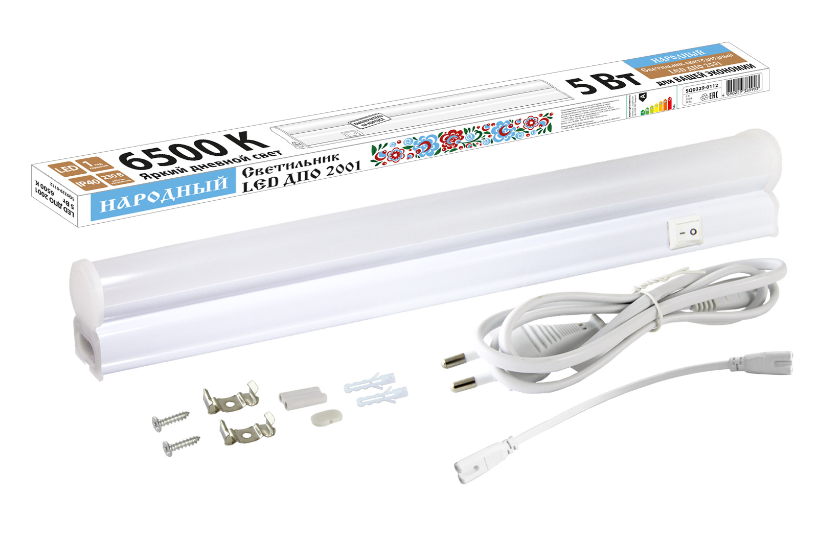 Светильник TDM ELECTRIC Народный LED ДПО 2001 5 Вт, 6500К, IP40 купить с доставкой по РФ