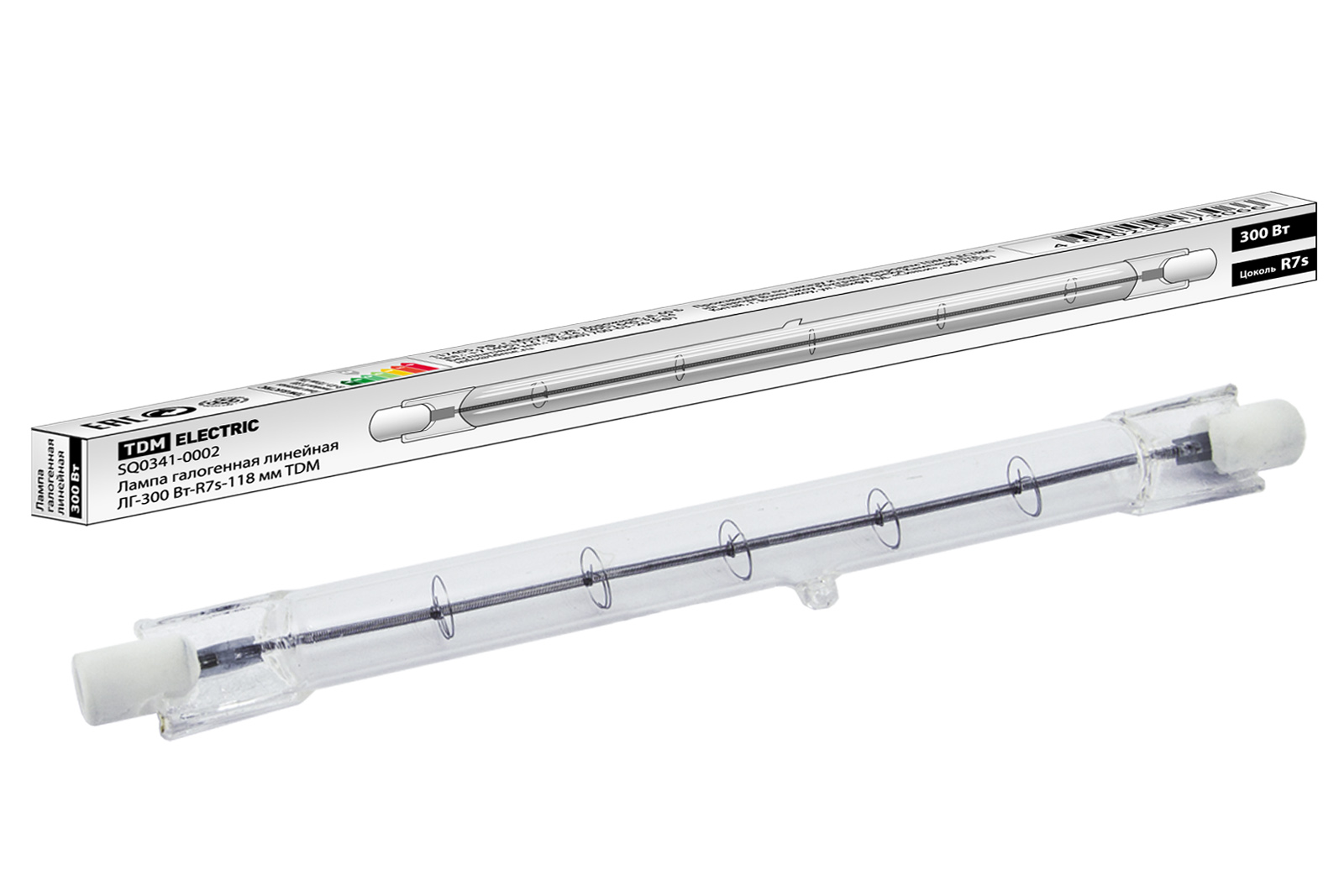 Лампа галогенная линейная TDM ELECTRIC ЛГ-300 Вт-R7s-118 мм
