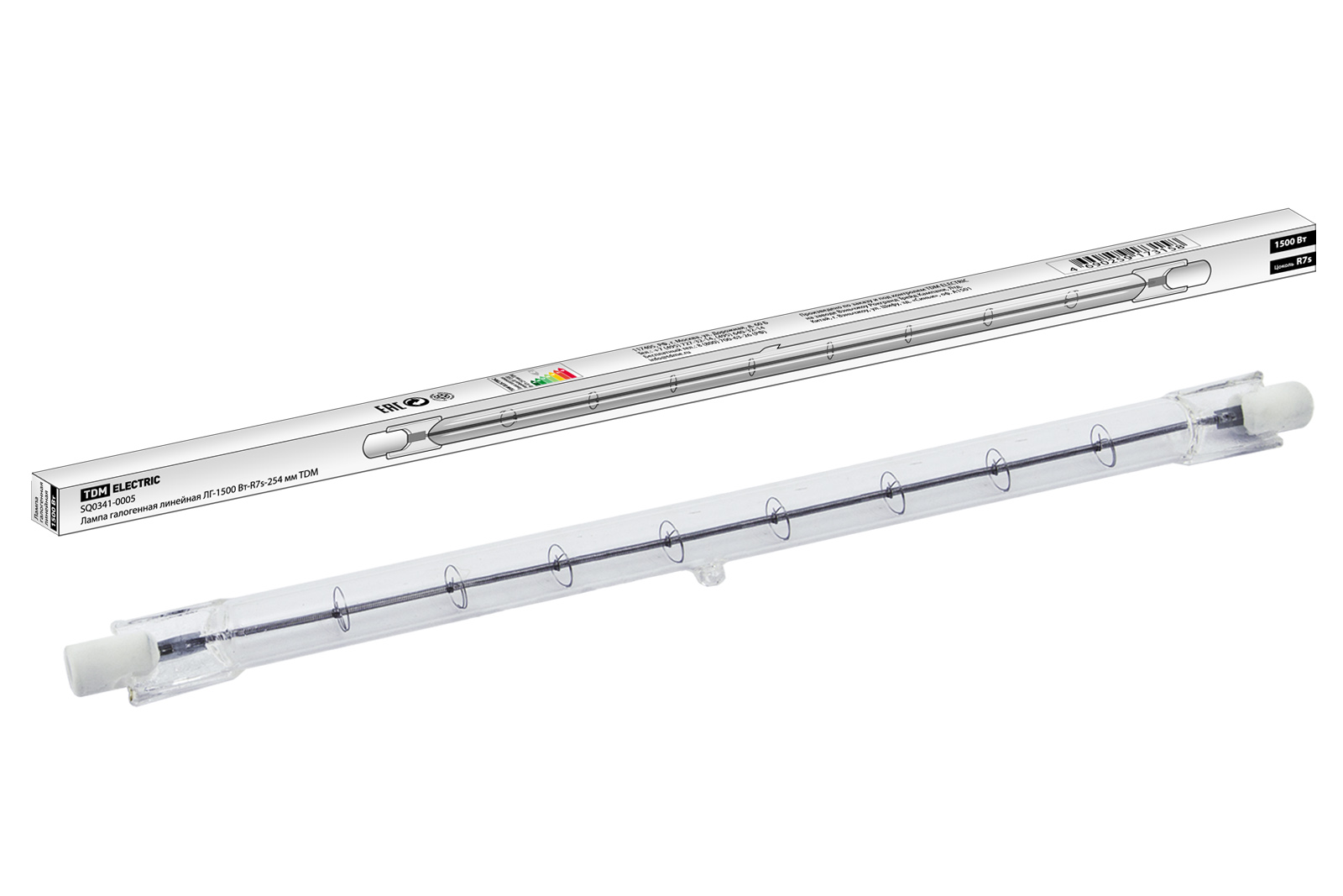 Лампа галогенная линейная TDM ELECTRIC ЛГ-1500 Вт-R7s-254 мм