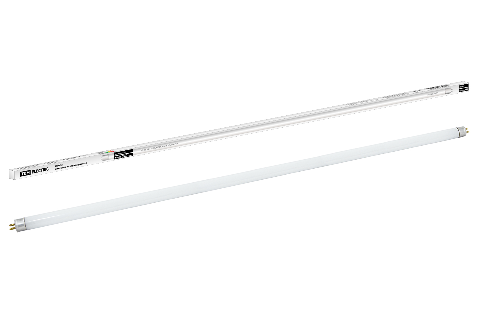 Лампа люминесцентная линейная двухцокольная TDM ELECTRIC ЛЛ-12/30Вт, T4/G5, 6500 К купить с доставкой по РФ