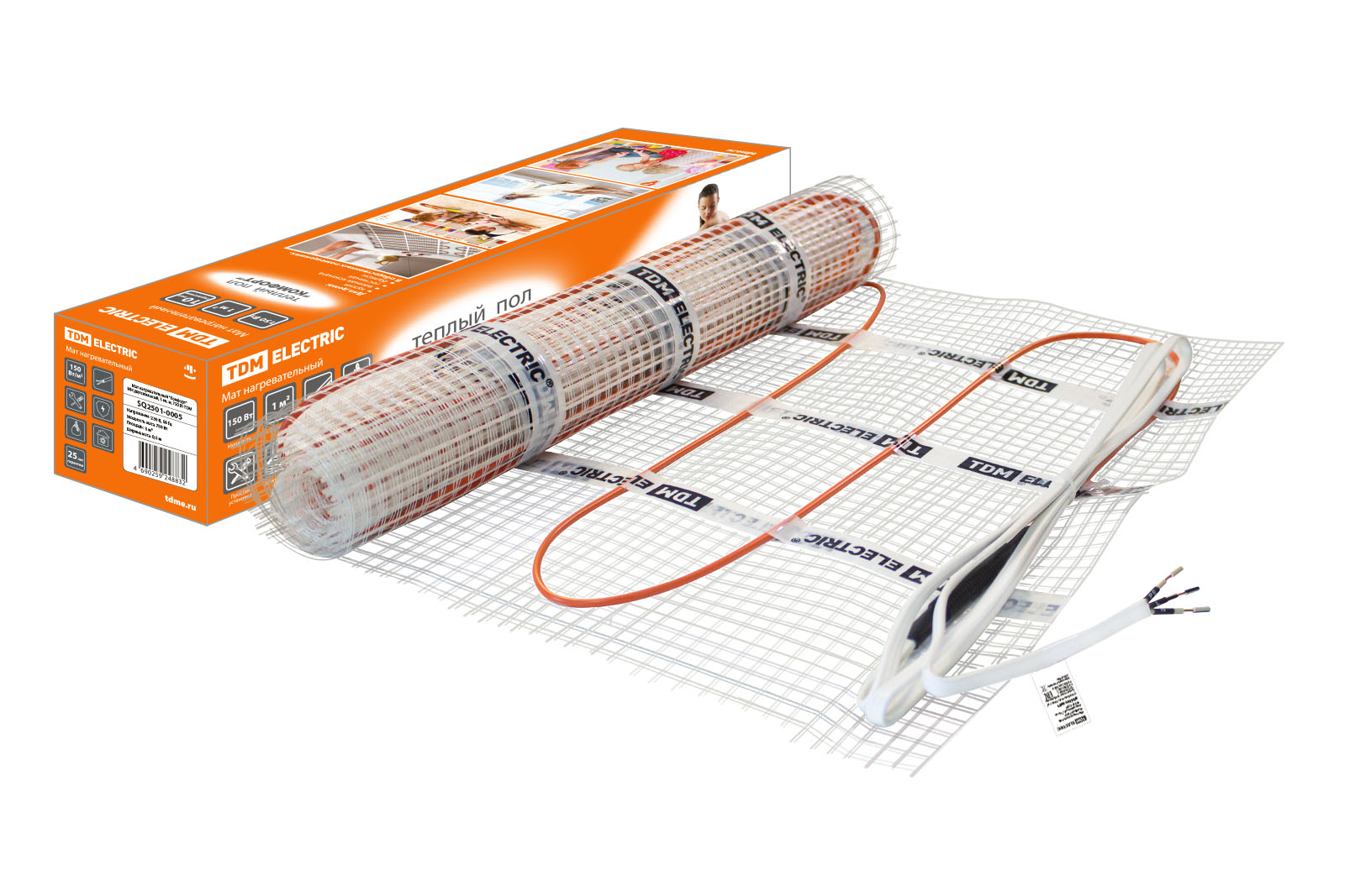 Мат нагревательный TDM ELECTRIC Комфорт МН двухжильный 5 кв.м 750 Вт купить с доставкой по РФ