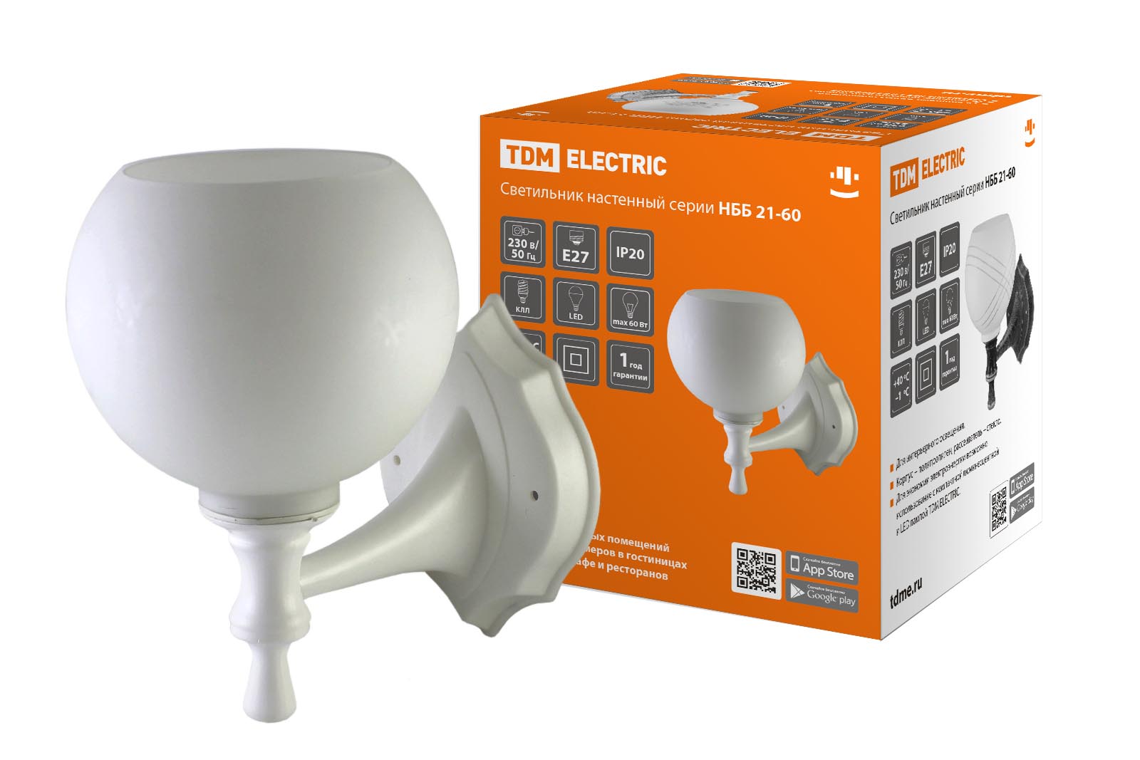 Светильник TDM ELECTRIC НББ 21-60-1323 УХЛ4 (белый, плафон полушар белый)
