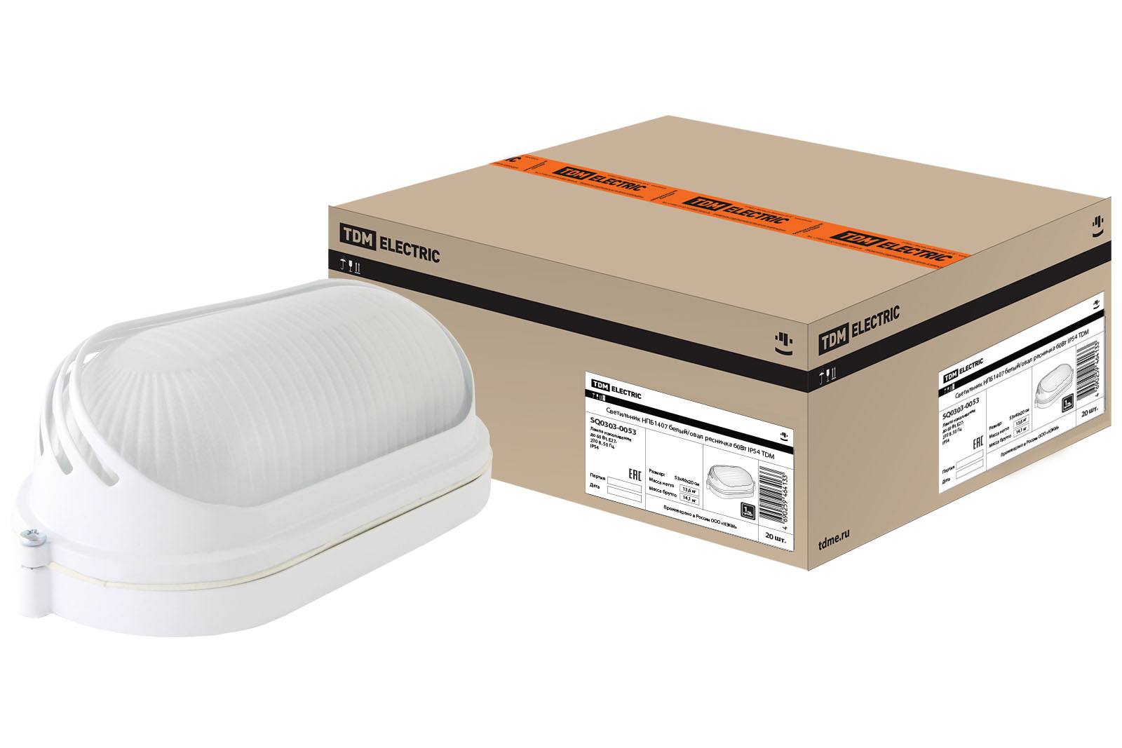 Светильник TDM ELECTRIC НПБ1407 белый/овал ресничка 60Вт IP54