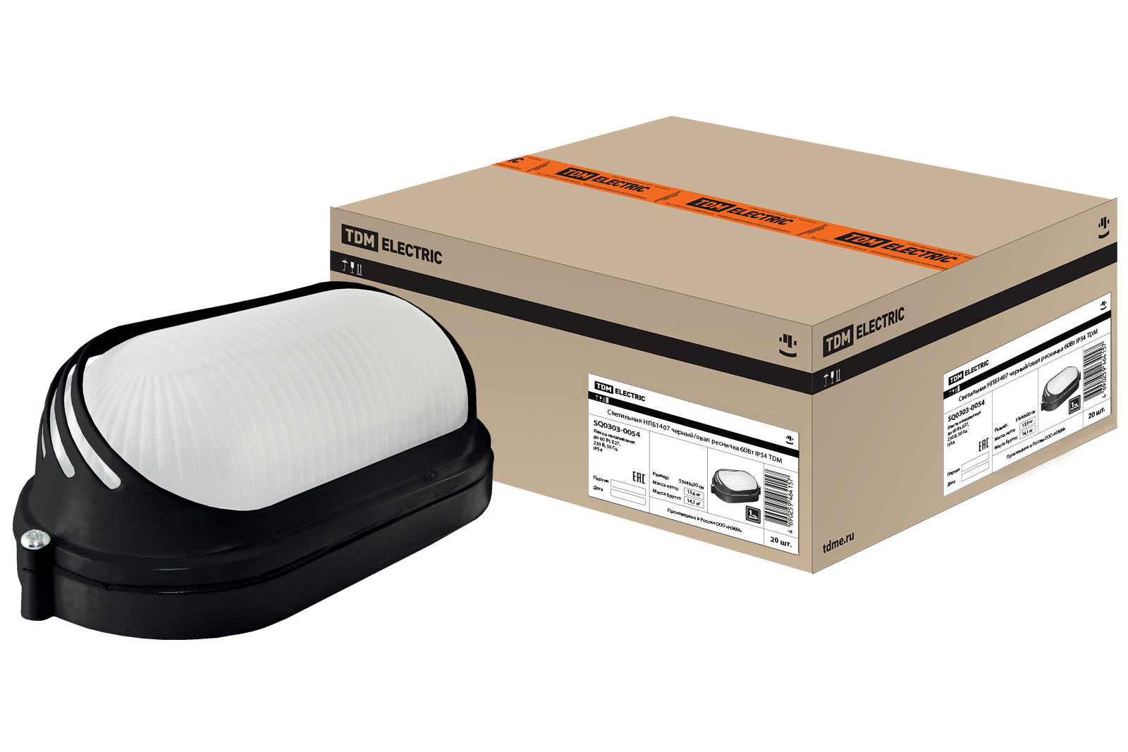 Светильник TDM ELECTRIC НПБ1407 черный/овал ресничка 60Вт IP54