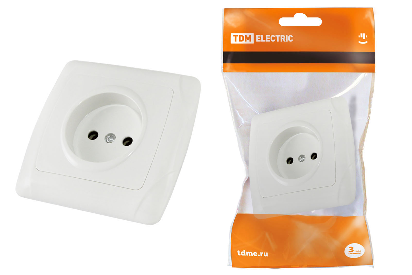 Розетка TDM ELECTRIC Онега 2П 10А 250В белая