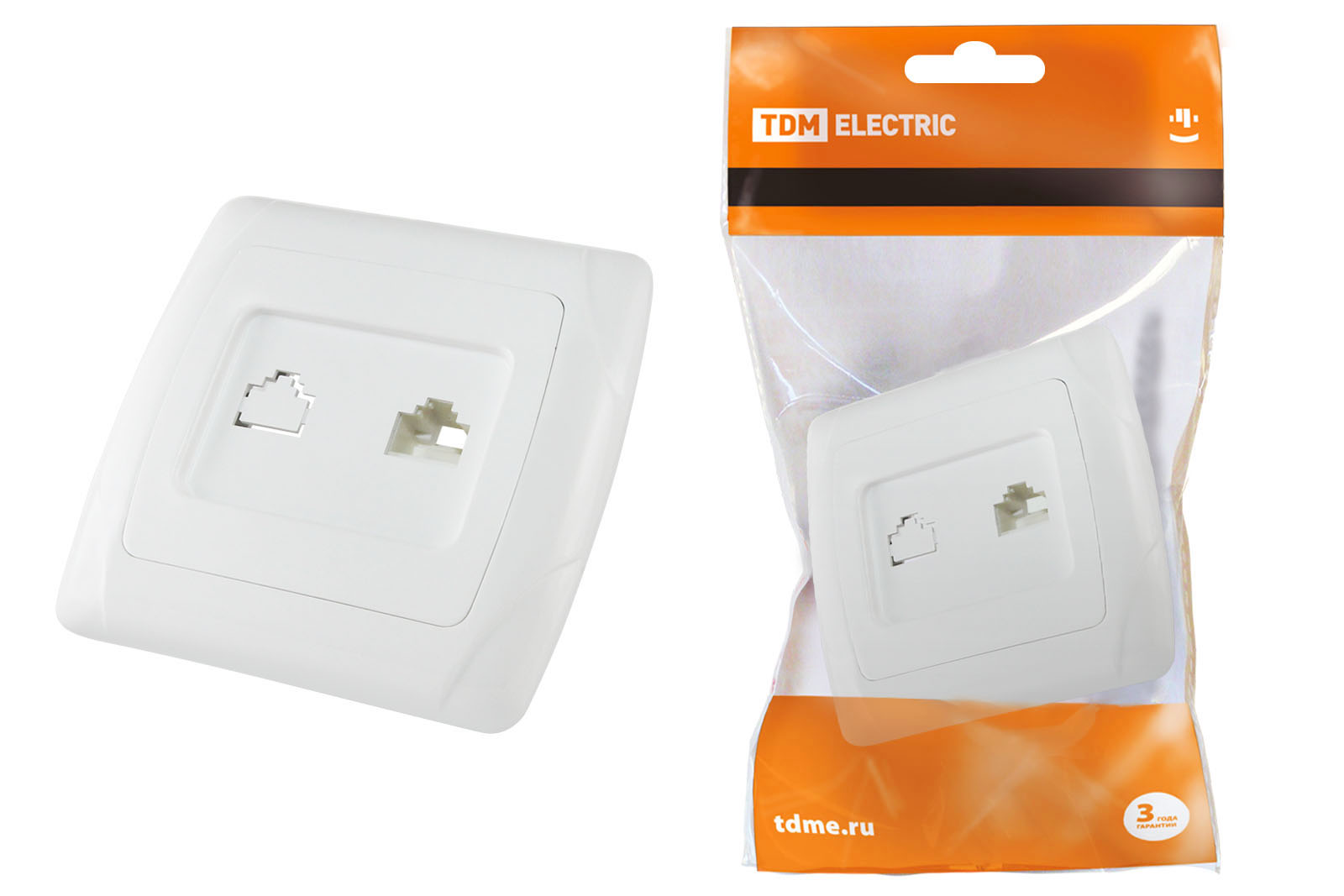 Розетка TDM ELECTRIC Онега компьютерная RJ45  белая