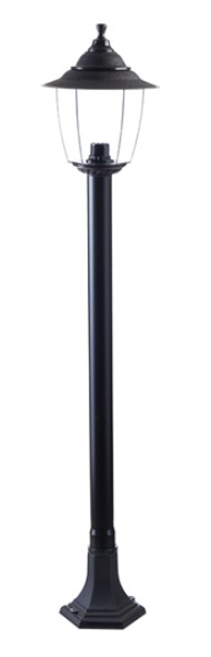 Светильник TDM ELECTRIC Прага Эл-11-73-125 60 Вт Е27 напольный на стойке h-1.25 м черный, прозрачный плафон