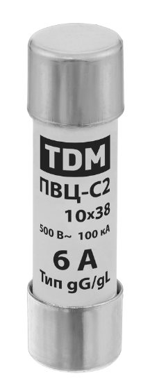 Плавкая вставка TDM ПВЦ-С2 10х38 6А купить с доставкой по РФ