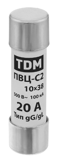 Плавкая вставка TDM ПВЦ-С2 10х38 20А купить с доставкой по РФ
