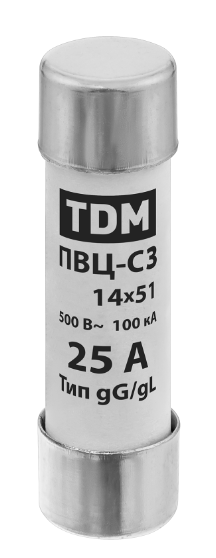 Плавкая вставка TDM ПВЦ-С3 14х51 25А