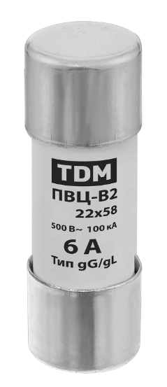 Плавкая вставка TDM ПВЦ-В2 22х58 6А купить с доставкой по РФ