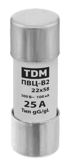 Плавкая вставка TDM ПВЦ-В2 22х58 25А