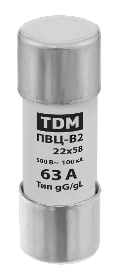 Плавкая вставка TDM ПВЦ-В2 22х58 63А купить с доставкой по РФ