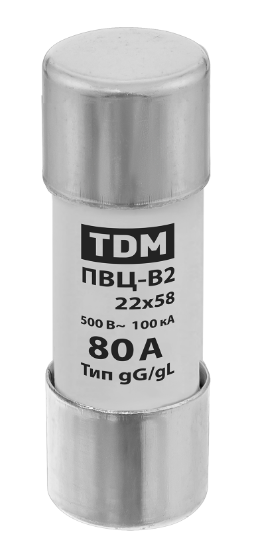 Плавкая вставка TDM ПВЦ-В2 22х58 80А купить с доставкой по РФ