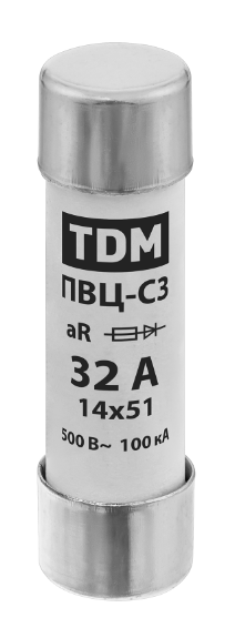 Плавкая вставка TDM ПВЦ-С3 14х51 aR (быстродействующая) 32А