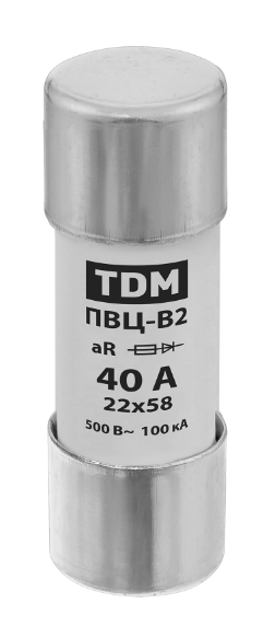 Плавкая вставка TDM ПВЦ-B2 22х58 aR (быстродействующая) 40А
