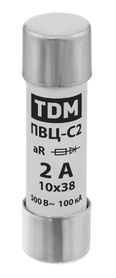 Плавкая вставка TDM ПВЦ-С2 10х38 aR (быстродействующая) 2А купить с доставкой по РФ