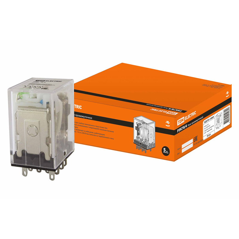 Реле TDM ELECTRIC РЭК78/4 с инд. 3А 230В AC