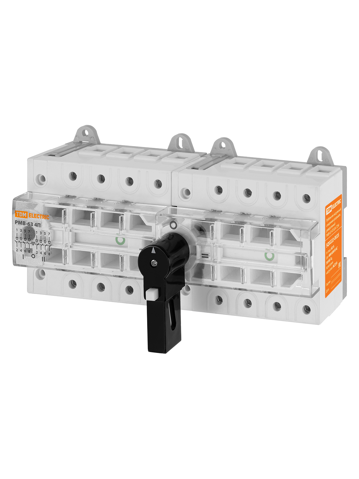 Рубильник модульный TDM ELECTRIC РМВ-63 4П I-0-II 63A с видимым разрывом реверсивный купить с доставкой по РФ
