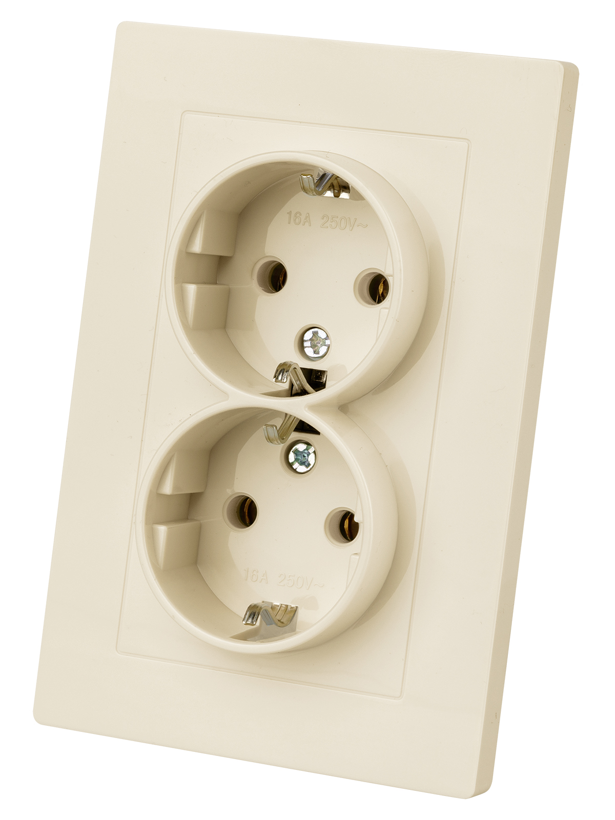 Розетка TDM ELECTRIC Сенеж двойная 2П+З 16А 250В сл. кость