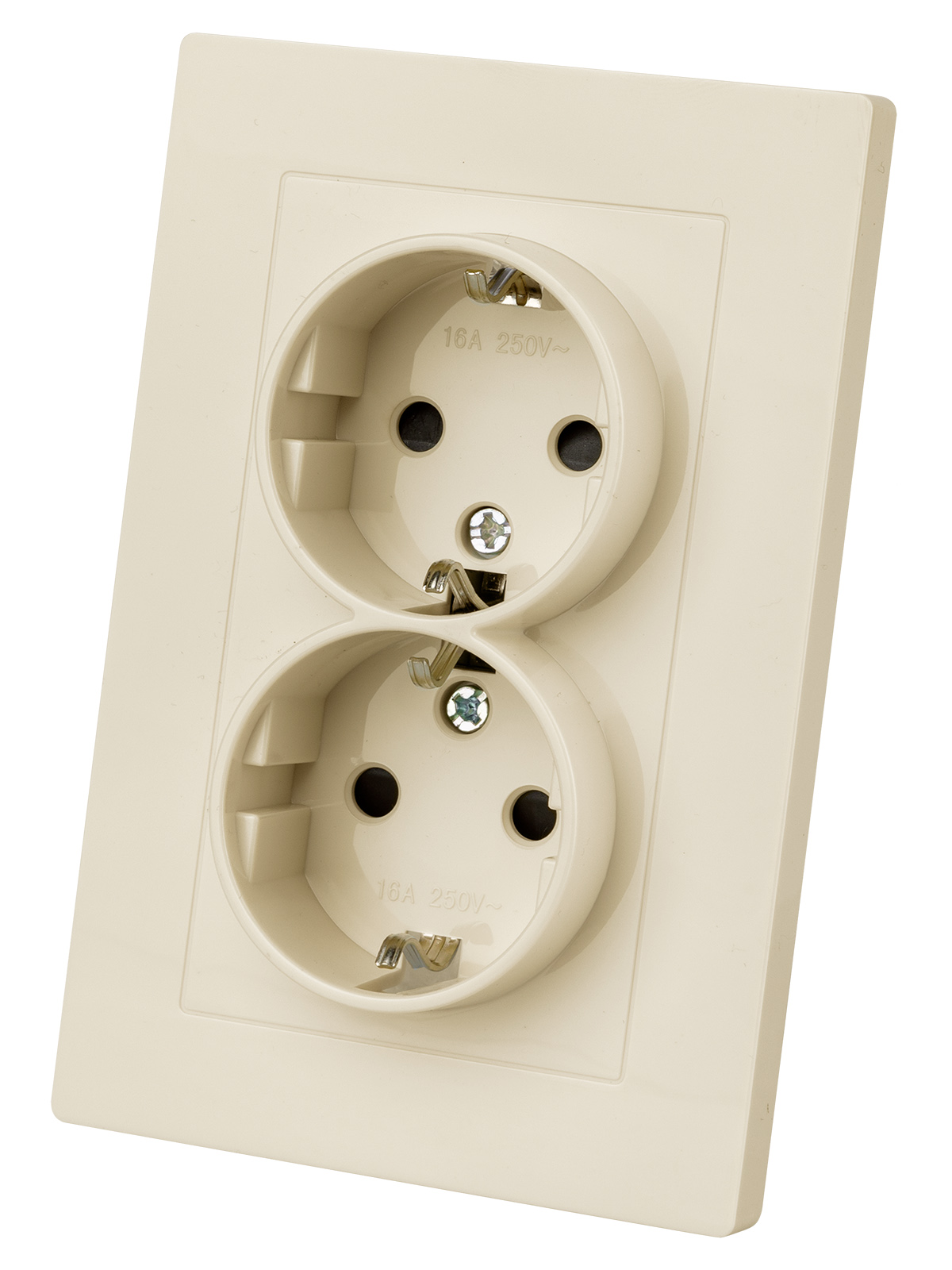Розетка TDM ELECTRIC Сенеж двойная 2П+З 16А 250В с защ. шт. сл. кость