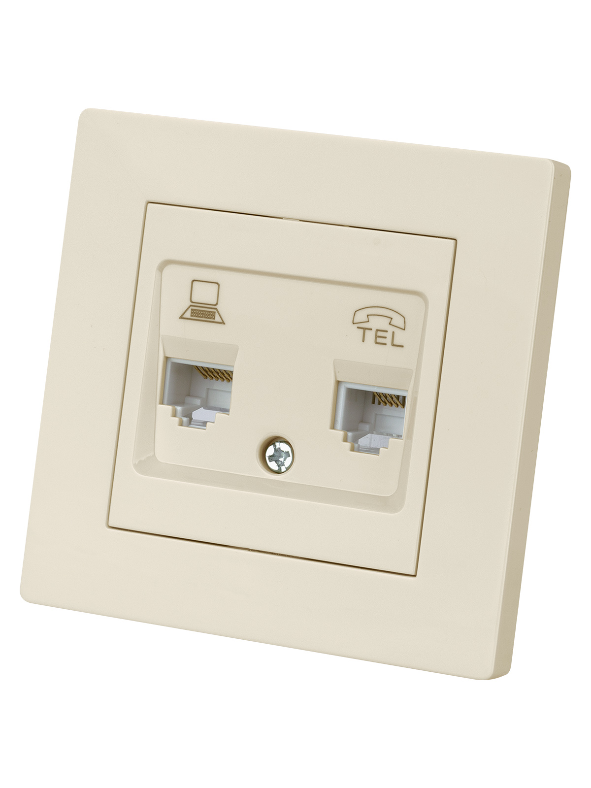 Розетка TDM ELECTRIC Сенеж телефонная RJ11 + компьютерная RJ45 сл. кость