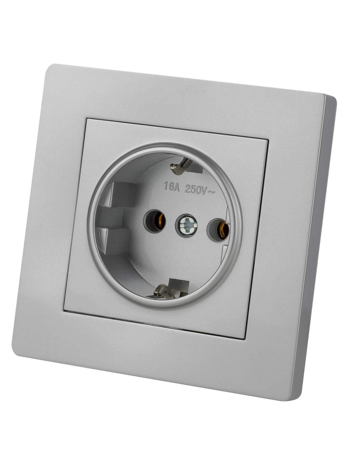 Розетка TDM ELECTRIC Сенеж 2П+З 16А 250В серебр. металлик купить с доставкой по РФ