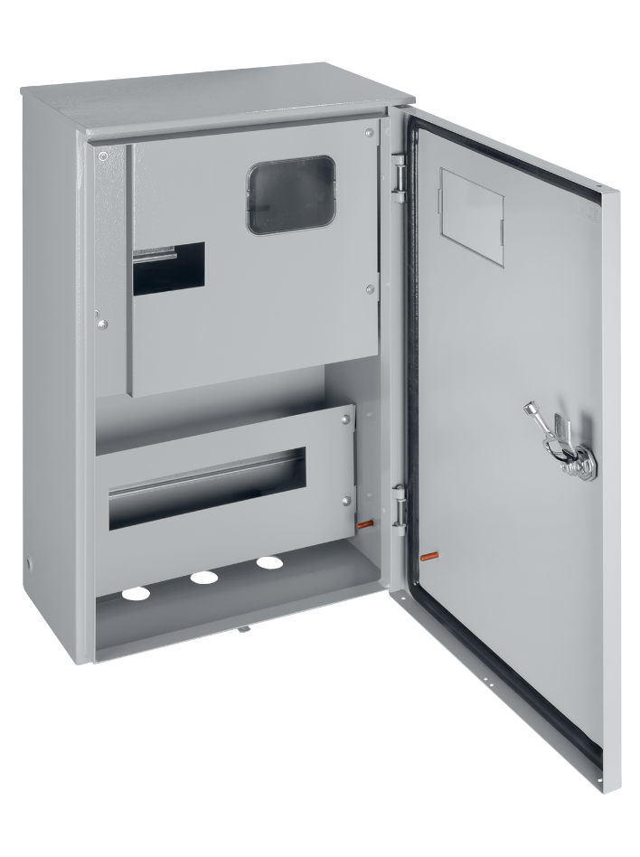 Корпус металлический TDM ЩУ-3ф/1-0-12 IP66 (ЩУРН-3/12 IP66) с опломбировкой счётчика (542х347х180)