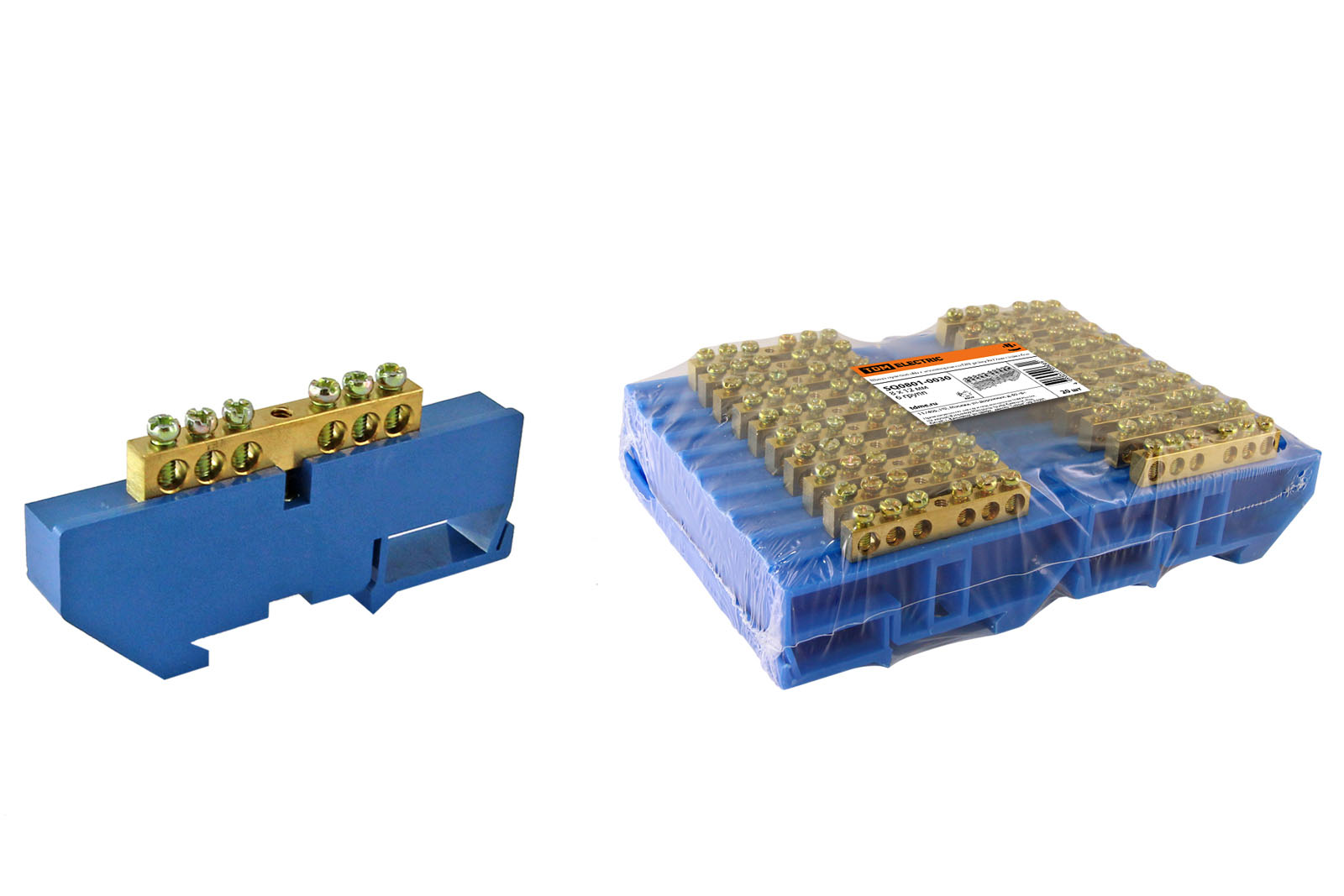 Шина TDM ELECTRIC "N" нулевая с изолятором на DIN-рейку 8x12мм стойка большая 6 групп купить с доставкой по РФ