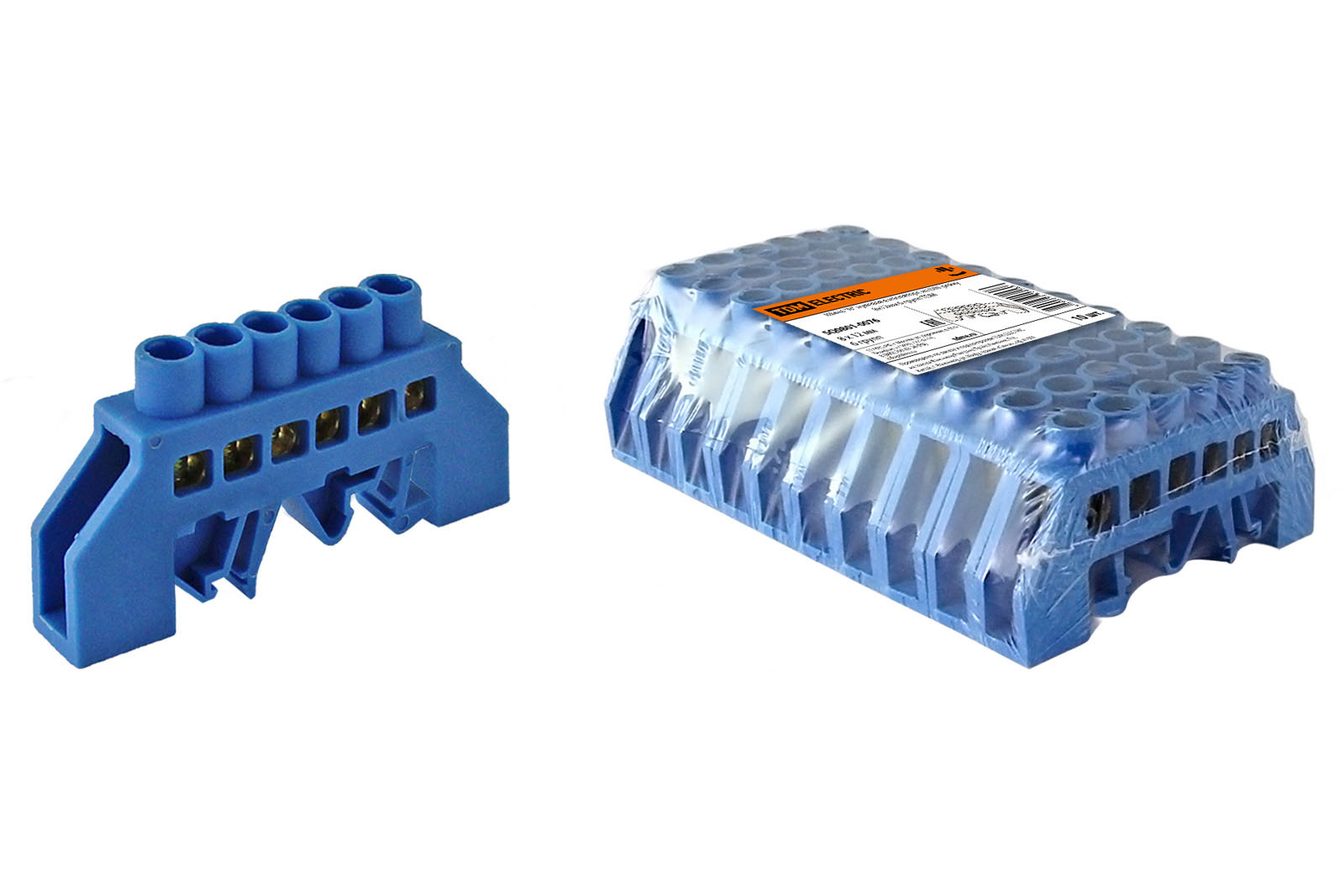 Шина TDM ELECTRIC "N" нулевая в изоляторе на DIN-рейку 8x12мм 6 групп купить с доставкой по РФ