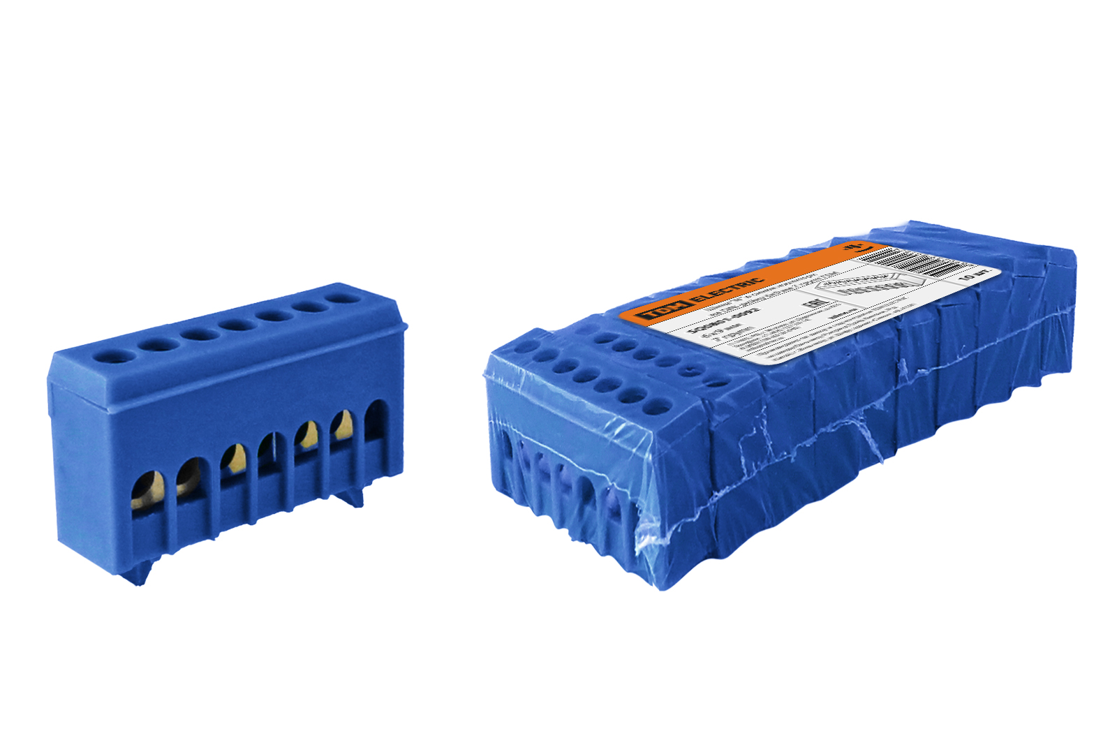 Шина TDM ELECTRIC "N" нулевая в синем изоляторе на DIN-рейку 6x9мм 7 групп купить с доставкой по РФ