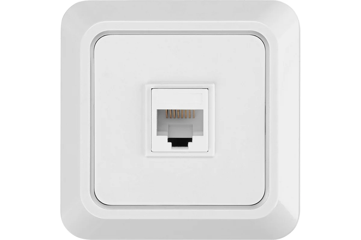 Розетка компьютерная (RJ-45) открытой установки IP20, белая Ладога TDM