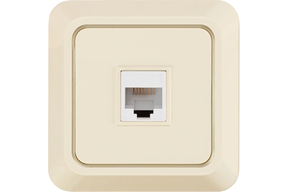 Розетка компьютерная (RJ-45) открытой установки IP20, сл. кость Ладога TDM