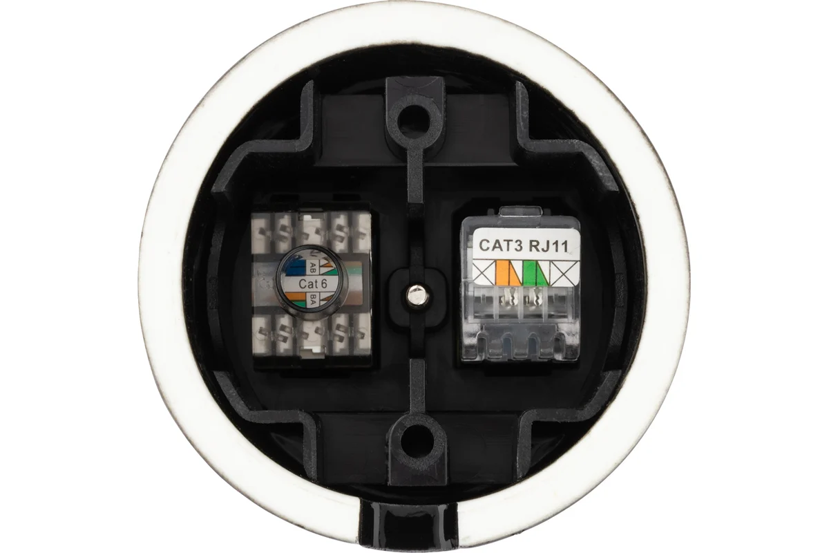 Розетка телефонная RJ11 + компьютерная RJ45 черная «Болонь» TDM заказать со складов по всей России