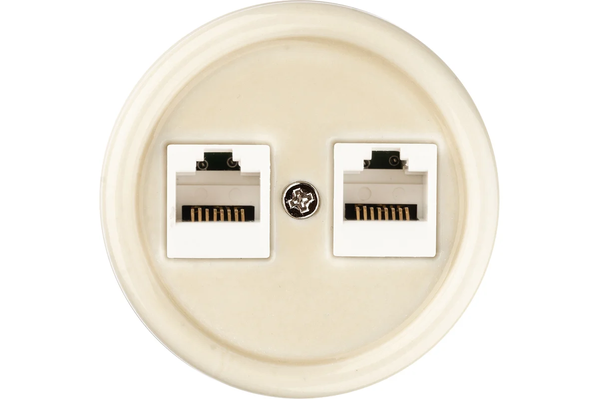 Розетка двойная компьютерная RJ45 сл. кость «Болонь» TDM